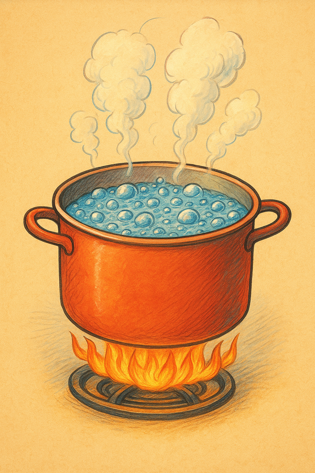 kattilassa kiehuva vesi